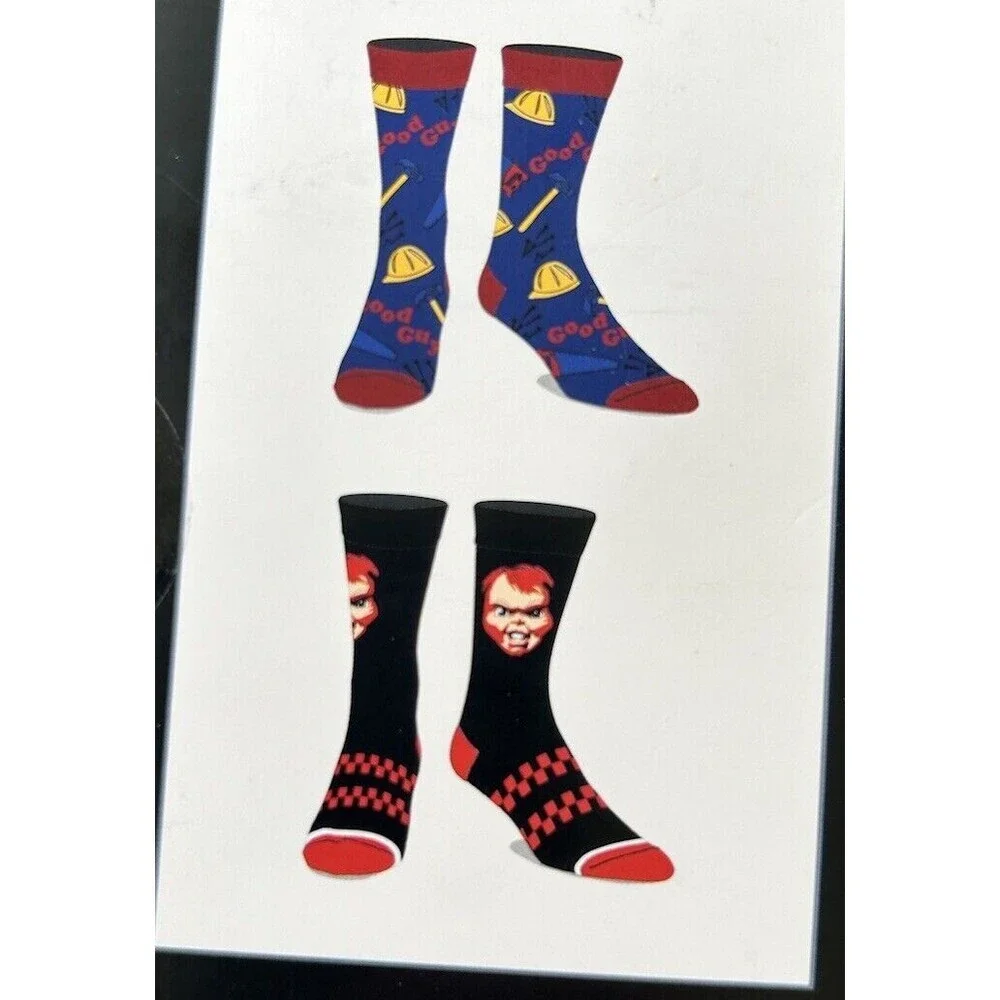 Chucky Childs Play the Movie 6‎ Pair CREW SOCKS Men Size 8-12 Bioworld NEW